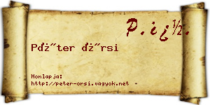 Péter Örsi névjegykártya
